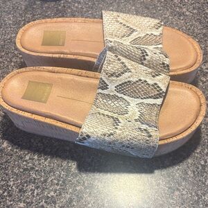 Dolce Vita Snake Print Platform Sandals